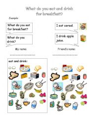 English Worksheet: Breakfast Survey