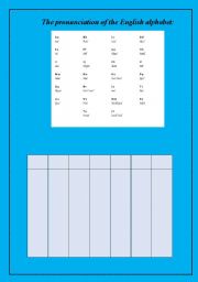 English worksheet: The pronunciation of the English alphabet