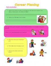 English Worksheet: Career Planning Auto-evaluation