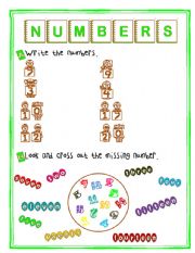 English Worksheet: NUMBERS 1-20