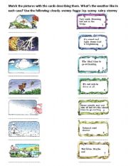 English Worksheet: activities in each weather