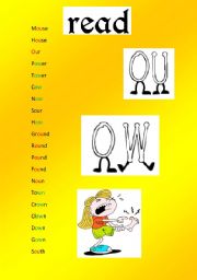 English worksheet: ou-ow sound