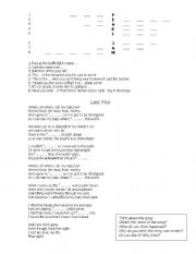 English Worksheet: LAST KISS - SONG