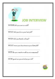 English Worksheet: Job Interview