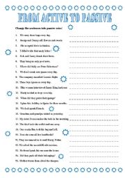 English Worksheet: from active to passive