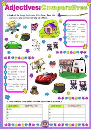 English Worksheet: Adjectives  -  Comparatives