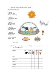 English Worksheet: Senses poem