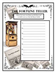 English Worksheet: Future Predictions - The Fortune Teller Wksht #2