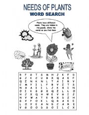 English Worksheet: Needs of Plants