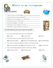 English Worksheet: Livingroom things