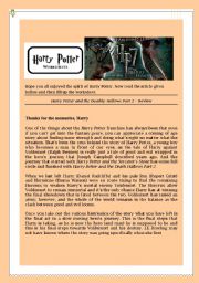English Worksheet: Harry Potter Worksheet Series 1