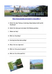 English Worksheet: Punting in Cambridge 