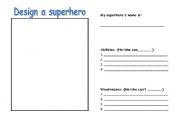 English Worksheet: Superhero activity