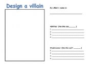 English worksheet: Villain activity