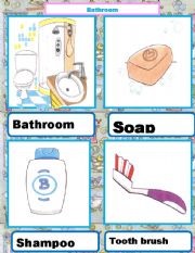 English Worksheet: bathroom flascards