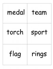 English Worksheet: Olympic themed word to picture cards