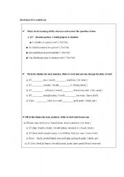 English Worksheet: 1st conditional