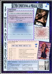 SECOND CONDITIONAL & CONTRACTED FORM & PHRASAL VERBS THROUGH BEYONC SONG + KEY INCLUDED!