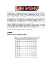 English Worksheet: Reading Activity Iron Maiden 