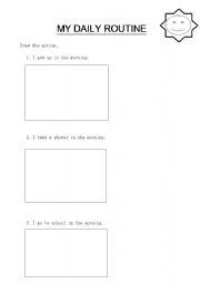 English worksheet: My daily routine