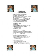 English Worksheet: Hannah Montana song gap-fill - True Friend