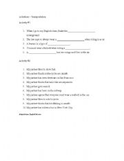 English Worksheet: Travel Vocabulary Activities - Intermediate