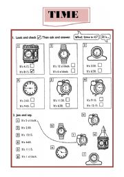 English Worksheet: TIME