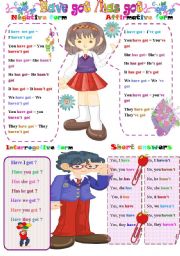 English Worksheet: Have got /has got