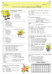 English Worksheet: Present Simple - DO/DOES/DONT/DOESNT - multiple choice