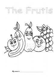 English Worksheet: The Fruits 1st Part