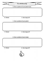 English worksheet: Drawing measurments