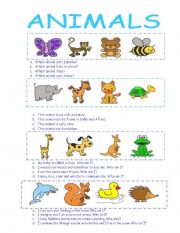 English Worksheet: Guess the animal