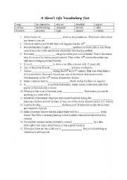 English Worksheet: A Slaves Life Vocabulary test