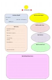 English Worksheet: All About Me