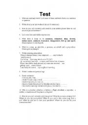 English worksheet: Test 