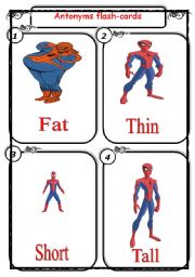 English Worksheet: Antonyms flash-cards