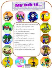 English Worksheet: My Job is- What I do