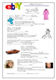 English Worksheet: Ebay song  for pronunciation and creative writing