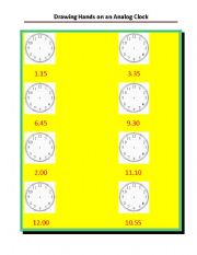 English Worksheet: Telling time