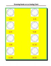 English worksheet: Telling time