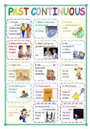 English Worksheet: Past Continuous