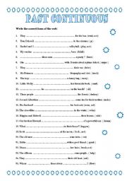 English Worksheet: Past Continuous