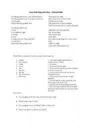 English worksheet: Song - Crazy little thing called love
