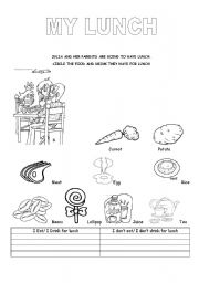 English worksheet: My lunch