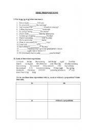 English Worksheet: Time prepositions