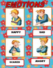 English Worksheet: EMOTIONS FLAH CARDS