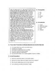 English Worksheet: My sister Janet