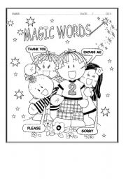 English Worksheet: Magic Words