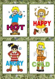 English Worksheet: FEELINGS FLASH CARDS;O)