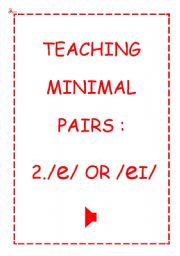 English Worksheet: TEACHING MINIMAL PAIRS 2